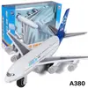 Caja color Pohe metal avión A380 modelo simulación aerolínea acústico-óptico juguetes para niños adornos de colección transfronterizo