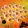 Novos Adesivos de Unha para Halloween para Comércio Exterior Estilo Europeu e Americano Clássico Francês Quadrado de Comprimento Médio Adesivos de Unha Desgastáveis Venda por Atacado