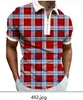 Exportação Transfronteiriça Europeia e Americana Primavera Masculina Estampado Padrão Dragão Floral Casual Manga Curta Zíper Camisa Polo Camiseta para Homens
