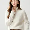 Nuevo Suéter de Cachemira con Media Cremallera y Cuello Alto para Mujer, Suéter Grueso de Manga Larga, Ropa Interior Básica para Mujer, Otoño e Invierno