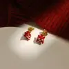 Nuevos Pendientes Rojos de Año Nuevo 2026, Pendientes del Zodiaco del Año del Caballo, Lindos y Festivos, Accesorios para Orejas de Riqueza y Prosperidad