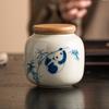 Jarra de chá de panda pintada à mão jarra selada de cerâmica high-end requintado portátil tamanho pequeno criativo à prova de umidade mini jarra de armazenamento