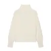Ropa de mujer transfronteriza 2026 Estilo europeo y americano de moda casual chaqueta suéter de punto de manga larga con doble cremallera y cuello alto para mujer A67711
