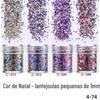 Decoração de bola para festa musical brilhante transfronteiriça, decoração de cabelo, maquiagem, lantejoulas para unha de 1 mm, pó de glitter, pacote de kg