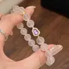 Pulsera de Cristal Rosa Natural para Mujer, Pulsera de Cristal de Calabaza con Diamantes, Pulsera de Lujo Ligero de Nicho de Gama Alta Regalo