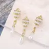 Accesorios para Uñas con Colgante de Perla y Circonita de Lujo Ligero, Decoraciones para Uñas Súper Brillantes de Estrella, Lazo y Borla de Celebridad de Internet