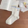 26 Calcetines de Malla Primavera/Verano Estilo Coreano Bloques de Color Gato de Dibujos Animados Casual Estilo Academia Algodón Transpirable Lindos Calcetines Sin Costuras