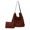 Bolsa de mano transfronteriza, bolsa simple y elegante para madre e hijo, bolsa tipo cubo de gran capacidad para el día a día, bolso de hombro de cuero suave con sensación relajada al por mayor