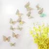 Comercio exterior transfronterizo de metal hueco mariposa simulación mariposa textura tridimensional pegatinas de pared para el hogar decoración de boda 3d tridimensional