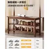 Zapatero para el hogar hecho de madera maciza, banco para cambiarse los zapatos en la entrada, banco de almacenamiento y asiento, perchero integrado, estantería de almacenamiento de pie para el dormitorio, zapatero