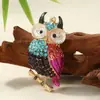 Venda Direta de Fábrica de Chaveiros de Coruja Cravejados com Diamantes, Pingentes Criativos de Animais com Diamantes Coloridos, Presentes Promocionais para Atacado Transfronteiriço