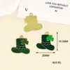 Série de Feriados Irlandeses DIY Desenho Animado Joias com Gotejamento de Óleo Acessórios Pingente Único Trevo Verde Pulseira Pingente Pingente
