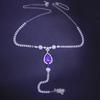 Europa y Estados Unidos cadena para pezones sexy de diamante púrpura transfronteriza cadena corporal de diamante con forma de gota de moda para discoteca cadena corporal Europa y Estados Unidos