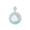 Nuevo Colgante Femenino Color Platino Portafoto Vacío Holder de Collar de Cobre Accesorios para Joyería DIY Incrustado con Materiales Preciosos Portafoto Vacío de Buda Imitación 925