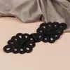 Hebilla de Placa de Seda Dorada Grande Hecha a Mano Pipa de Nueve Hojas Lazo Exquisito Hebilla Decorativa para Traje Vestido Accesorios Decorativos para Traje de Baile