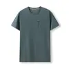 Leve e confortável, toque semelhante ao algodão, secagem rápida e respirável para o verão. Camiseta casual masculina de cor sólida, moda ao ar livre, manga curta