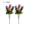 Flores Artificiales Día de la Independencia Ramo Conmemorativo Rojo Blanco Azul Cementerio Bandera Americana Día de los Caídos Decoración del Hogar