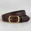 Cinturón nuevo de cuero genuino para mujer, cinturón de piel de vaca de capa superior para mujer, adecuado para faldas y jeans, simple y versátil, en stock