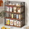 Prateleira de armazenamento para mesa, organizador de lanches, organizador multifuncional para mesa de jantar, aparador de cozinha, porta-copos com camadas
