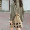 Cortavientos de Trabajo Color Verde Militar para Mujer Estilo Coreano Primavera y Otoño Petite Bf Chaqueta Exterior Corta Holgada y Versátil con Cremallera