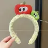 Diadema divertida estilo coreano de dibujos animados para mujer, con diseño de peluche, perfecta para usar al aplicar mascarillas faciales o lavarse la cara, y también adecuada para crear un peinado de coleta alta.