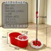 Mop Rotatório Mãos Livres para Pessoas Preguiçosas, Uso Doméstico, Mop de Limpeza em Um Passo com Balde, Conjunto Completo de Mop e Balde com Lavagem e Torção Integradas