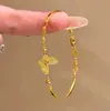 Nuevo Pulsera de Calabaza de Jade Azul Hielo Triturado Estilo Chino, Pulsera Elegante de Oro con Placa de Dinero de los Cinco Emperadores de Lujo Ligero y Gama Alta