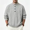 Suéter masculino de outono e inverno para comércio exterior transfronteiriço, jaqueta de malha quente gola alta trançada masculina, camada base de caimento solto