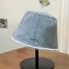 Chapéu de Pescador em Sarja Lavada com Renda para Mulheres, Emagrece o Rosto, Versátil, Moderno, Único, Logo Pequeno, Chapéu de Pescador, Chapéu Bucket, Moderno