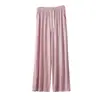 Pantalones de Modal para Dormir con Cordón, Pantalones Rectos para Mujer, Pantalones de Pierna Ancha de Cintura Alta, Pantalones Largos Sueltos Finos, Pantalones para Casa, Pantalones Elásticos de Baile