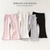 Pantalones de Campana para Bebé Ins2026 para Niñas, Pantalones Casuales de Modal Clase A, Ropa Exterior Estilo Europeo y Americano con Leggings de Moño