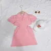 2025 Verano Bebé Niña Camisa Polo con Cuello Peter Pan Vestido de Hada Estilo Chino Falda de Longitud Media para Niña Pequeña