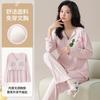 Em estoque Cabelo Novo Amazon Pulôver Pijama Feminino Primavera e Outono Manga Longa Casual Cor Lisa com Bojo Roupa de Casa conjunto