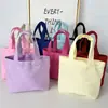 Nueva Bolsa Tote de Lona de Color Sólido para Mujer, Simple, Portátil, para Trabajo, de Mano, para Lonchera, Bento Bag, Gran Capacidad de Almacenamiento, Bolsa de Tela