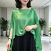 Nuevo Chal de Punto Estilo Hada para Verano, Abrigo Transpirable de Color Sólido, Chal de Moda para Vacaciones, Bufanda Decorativa de Seda para Mujeres
