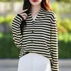 Nuevo Otoño Transfronterizo Lana Fina Top Sencillo Suave Cuello en V Cárdigan de Punto Elegante Abrigo de Manga Larga Venta al por Mayor
