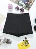 Bolsa de cadera con parche para chica atractiva Pantalones cortos de moda transfronteriza para mujer Sexy Cintura alta Ajustado Negro Ropa exterior Pantalones cortos 9191