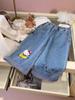 Pantalones de Niña Otoño 2025 Nuevos Jeans Estilo Coreano para Niños Bebé Gato Kt Pantalones Anchos con Puño Pantalones Rectos Modernos
