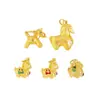 Loja de Ouro Mesmo Estilo Areia Dourada Acessórios DIY Martelo Três Cores Cavalo Pingente Colar Cavalo Real Pingente da Fortuna Cavalo do Zodíaco Pingente