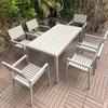 Mesa y Sillas de Comedor para Balcón Exterior Nórdico, Patio de Villa, Solárium, Jardín de Hotel, Muebles de Ocio al Aire Libre, Silla de Ratán de Cuerda