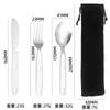 Vajilla de acero inoxidable para exteriores, cuchillo, tenedor y cuchara, extraíble, para viajes, práctica, para acampar, cuchara de comedor de tres piezas
