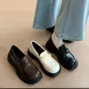 Mocasines de plataforma para mujer para hotel y oficina, zapatos de cuero negros sin cordones de suela gruesa, zapatos de trabajo de suela blanda que aumentan la altura