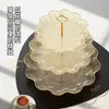Mesa de Postres de Lujo Transparente Resistente a Roturas por Mascotas Bandeja de Dulces Multicapa Chapada en Oro Bandeja de Frutas Mesa de Pasteles y Bocadillos para Fiesta de Banquete