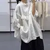 Camisa de Boneca Patchwork Franzida Artística Original de Verão Estilo Mori, Solta e Preguiçosa, Rejuvenescedora, Camisa de Linho Versátil