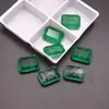 Piedra de Cristal de Vidrio Empalmado Rectangular Esmeralda Gema Cabujón Piedra Suelta con Inclusiones tipo Algodón Joyería de Piedras Preciosas Accesorio de Incrustación Piedra