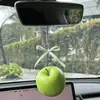 Enfeite Criativo de Maçã para Pendurar no Carro, Espelho Retrovisor Interno, Decoração de Carro de Alto Padrão e Interessante para Meninas
