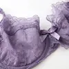 Conjunto de lingerie sexy ultrafino estilo francês, sutiã de renda respirável, minimiza seios grandes, previne flacidez, sutiã plus size