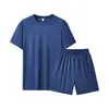 Traje Deportivo Transpirable de Verano para Centro de Detención Malla Secado Rápido Nueva Moda Masculina Casual de Cuello Redondo Manga Corta