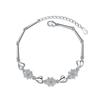 Pulsera de Trébol de Cuatro Hojas Plateada Estilo Japonés y Coreano para Mujer Diseño Nicho Ins Joyería de Lujo Ligero Regalo de San Valentín