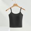 Camisola para Mujer con Sujetador Interno con Almohadilla en el Pecho de Una Pieza Color Sólido Combinable Ajustada Hermosa Espalda Ropa Interior Top Base para Uso Exterior